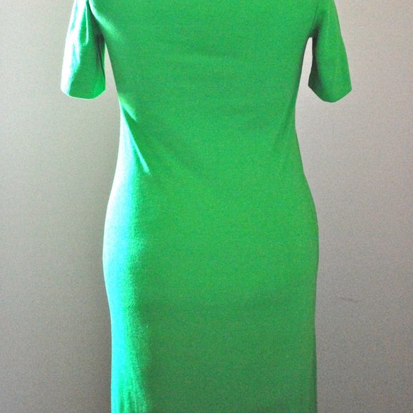 Vibrant green t-shirt summer dress (S/M) - Picture 6 of 6
